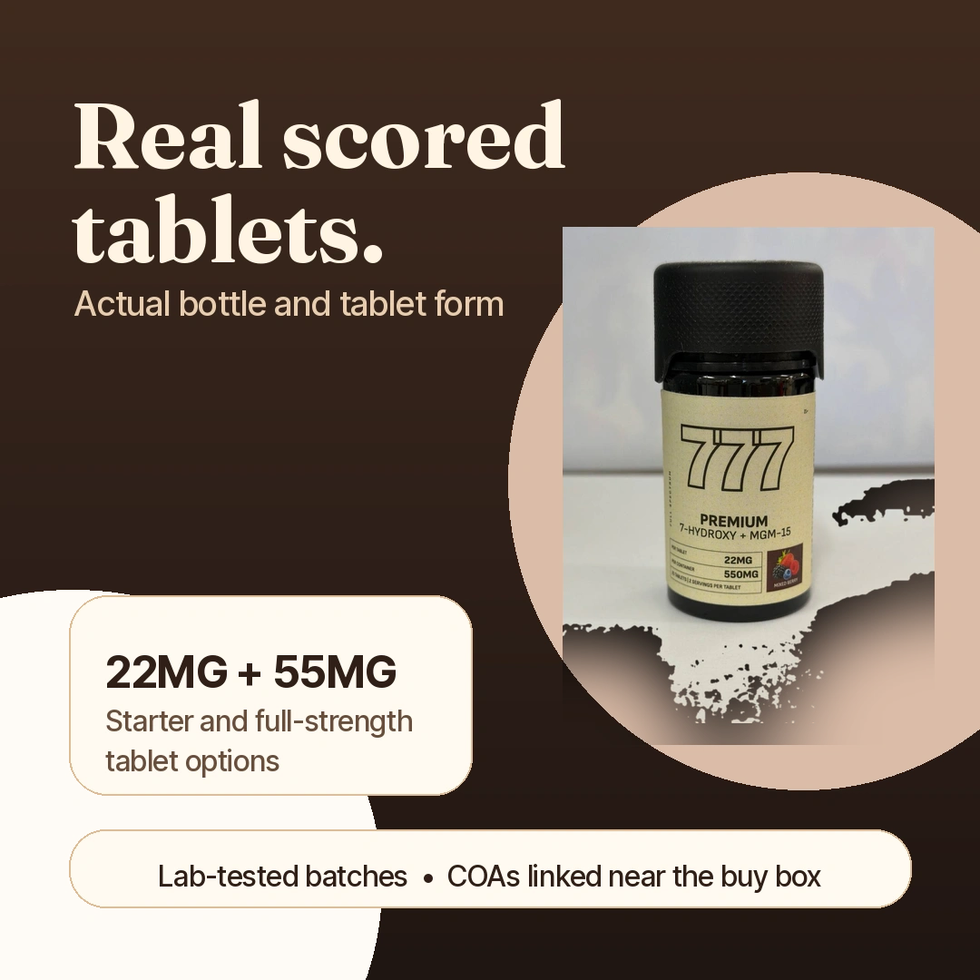 777 bottle with scored tablet proof